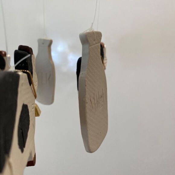 1980 Clay Whimsical Wind Chime of Cows and Milk Jugs NWT - Picture 11 of 17